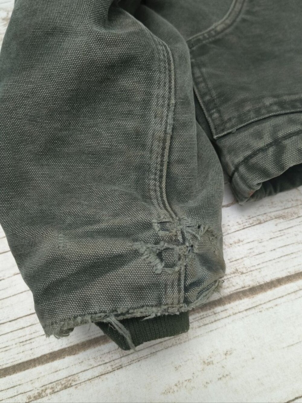 Vintage Carhartt J22 Mos Green Canvas Jacked Sunfaded Distressed Medium - Picture 7 of 13